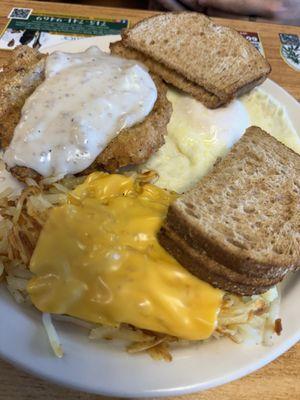 Country Fried Steak & Eggs Breakfast