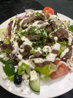 Beef shawarma salad