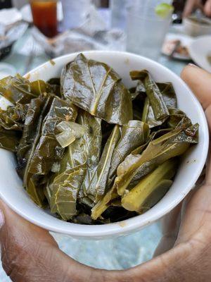 Collards so good that they could only come from the recipe of a somebody's  Southern Grandma.