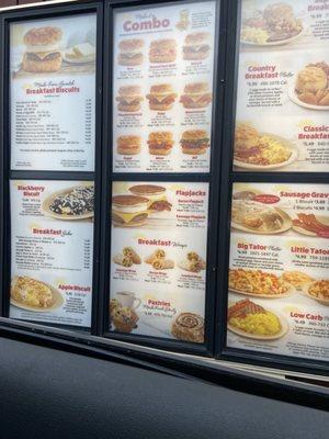 Drive thru menu