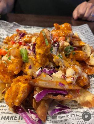 SESAME SHRIMP WONTON NACHOS