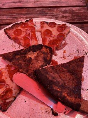 Burnt pizza