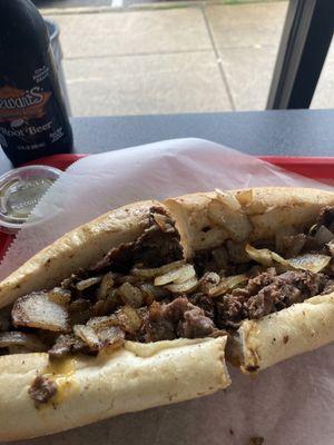 *Cheesesteak *wiz wit *salt & pepper *fried onion *pickles on side