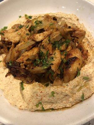 Grilled chicken hummus bowl