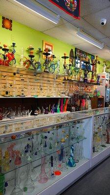 Wide selection of water pipes, bubblers, hookah, and all different sorts of quality glass!