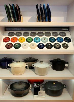 Palette of color selections available from Le Creuset.