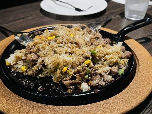 Sizzling Beef Fried Rice - very good.  Like Pepper Lunch but better.