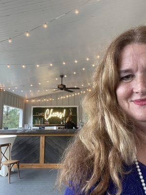 Covered balcony with the bar before the wedding.