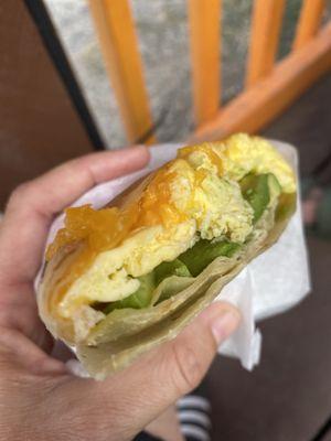 Avacado breakfast burrito