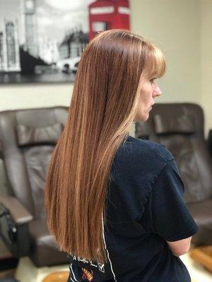 Red blonde Balayage by Michele