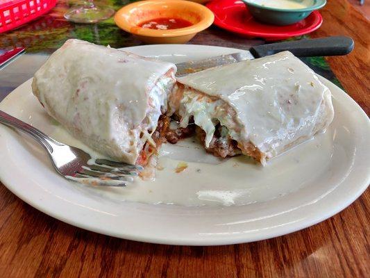 Sergio's Burrito.  There's a lot going on in here, and I was stuffed!