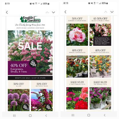 English Gardens Week Ahead % Off  Sale 7/15 - 7/20/2024.