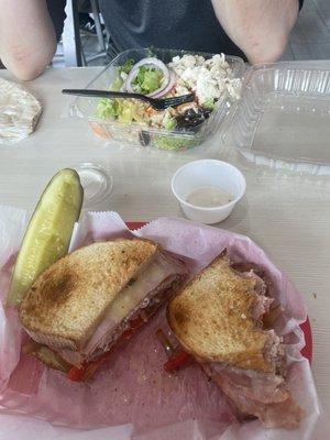 Mighty Zeus sandwich and Chicken Kabob Salad. Amazing food, great service. Always worth the drive!