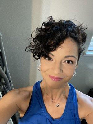 Curly pixie cut