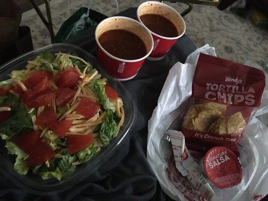 Taco salad and fixings.