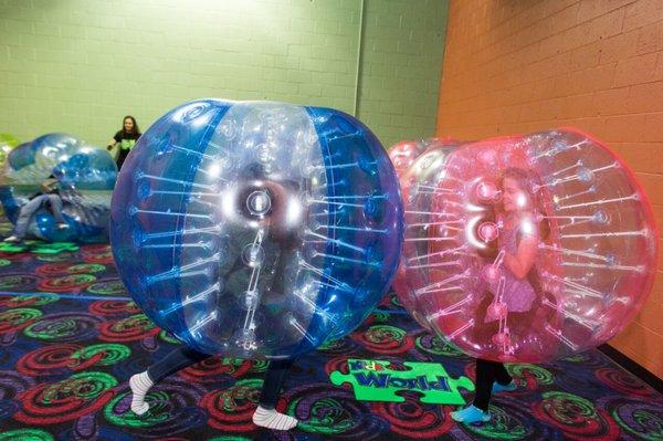 bumper balls available now for general play, only $5 per person