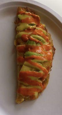 Corn tortilla quesadilla filled with protein of your choice. You can add extra toppings as avocado (our specialty)