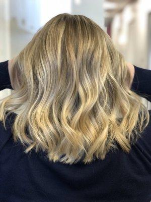 Blended Blonde hair giving you maximum time in between appointments with a natural growout.