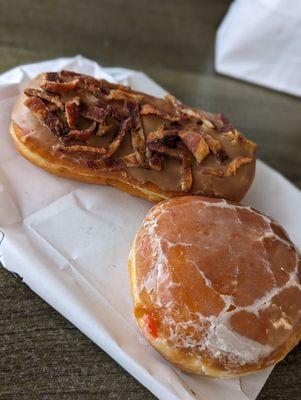 Maple bacon bar and jelly donut