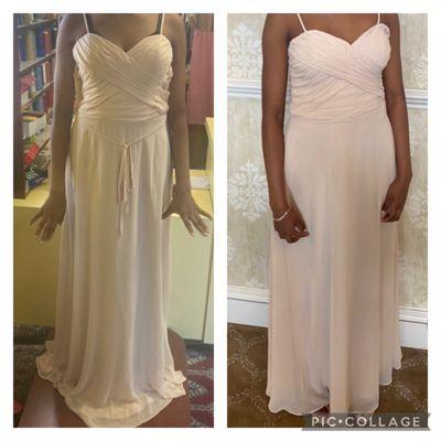 Before and after of dress