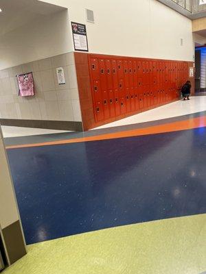 Wall of lockers