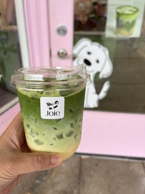 Sweet corn matcha latte