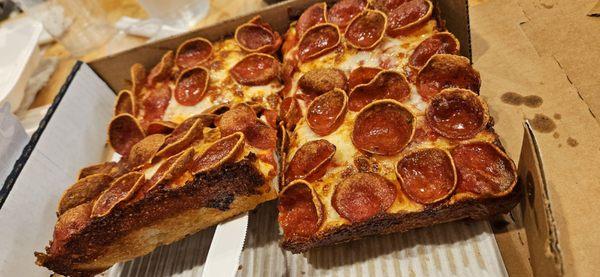 Square pizza Detroit style pepperoni