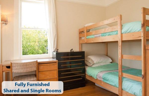 Fully Furnished Shared and Single Bedrooms