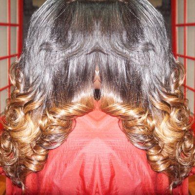 Balayage on partial sew-in