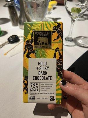 Vegan chocolate the chef gave me