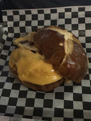 Pretzel burger