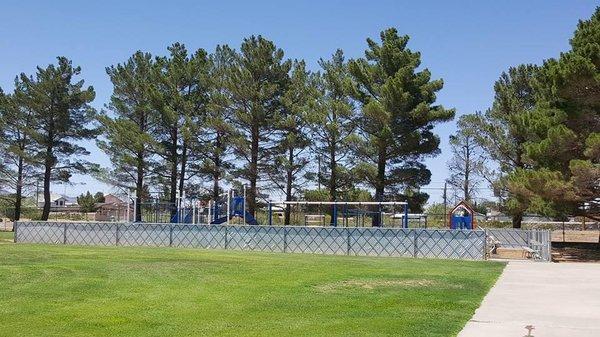 Securely fenced in play area