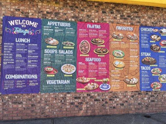 Drive thru menu