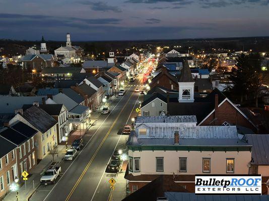 Roof top view from the Church Steeple at Emmitsburg Presbyterian Church in Emmitsburg Md 21788