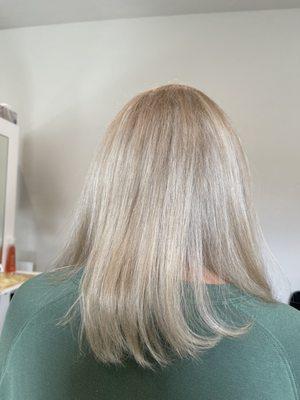 Icy blonde highlights.