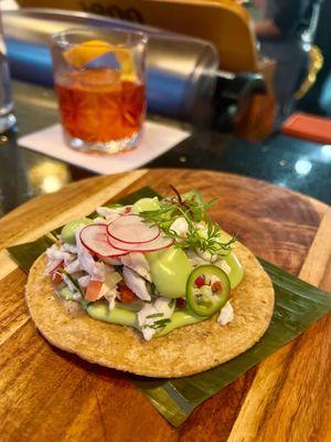 Crab tostada