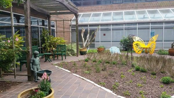 The gardens in the middle of the hospital