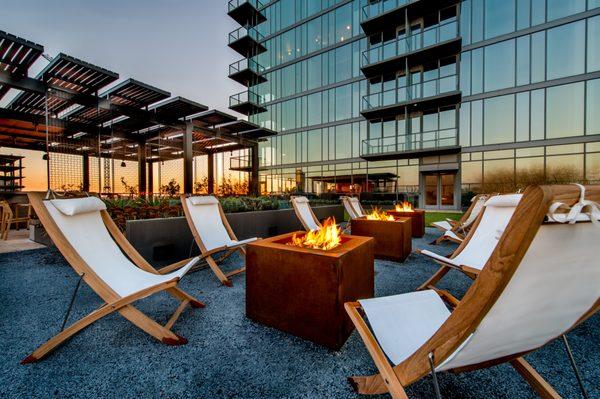 Relax by the Firepits on the Green Roof