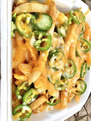 Special fries w/ fresh jalapeños & cheese, so delicious!