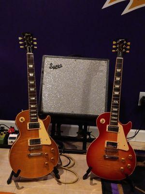 The 2 guitars and amp all bought at Ryan's...