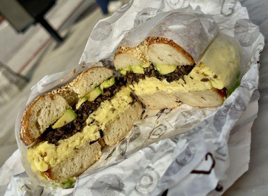 Shroom Bagel with avocado