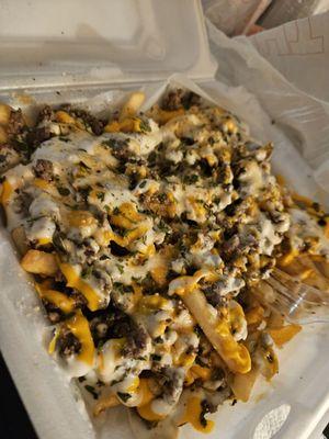 Loaded fries with beef