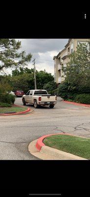 Maintenance parking on red lines that they tow residents for.