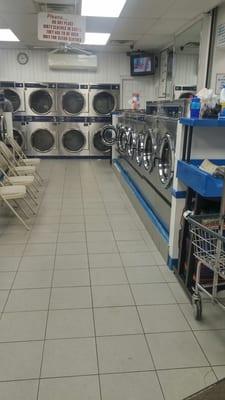 Reasonable prices $2.00 small load, $3.00 medium, $4.00 large. Dryers are your standard .25 for 8 minutes.