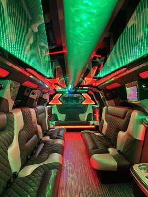 Inside the limo