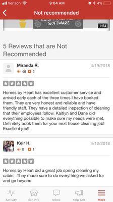 Yelp continues to delete our five star reviews. Customer satisfaction is our priority.