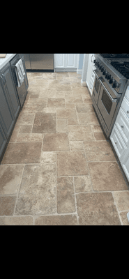 Travertine kitchen AFTER