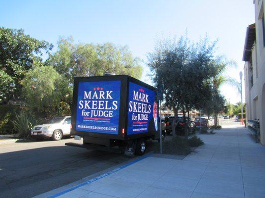 Political campaign on LED Truck in California. Ready to reach and engage with your potential voters?