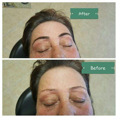 Eyebrow tinting and threading