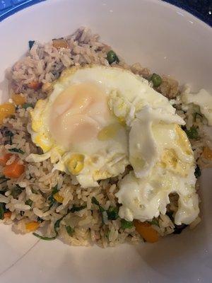 Veggie Fried Rice with a Fried Egg